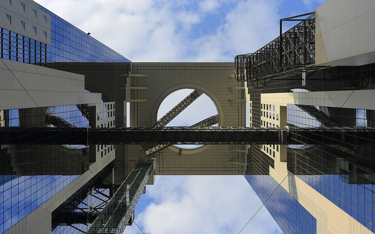 Umeda Sky Building seen from below